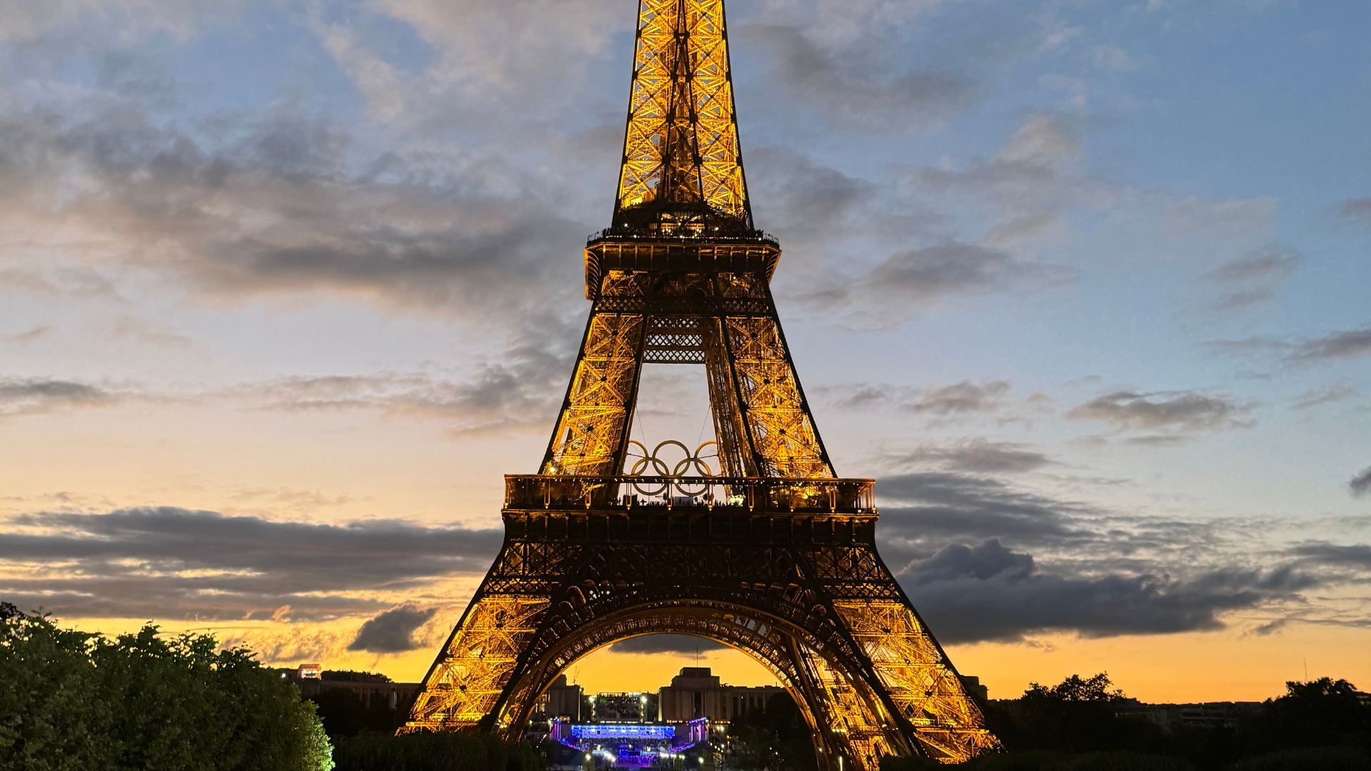 Nat Cook - Paris 2024 - Eiffel Tower with Olympic Rings